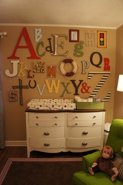 baby shower alphabet theme idea and nursery