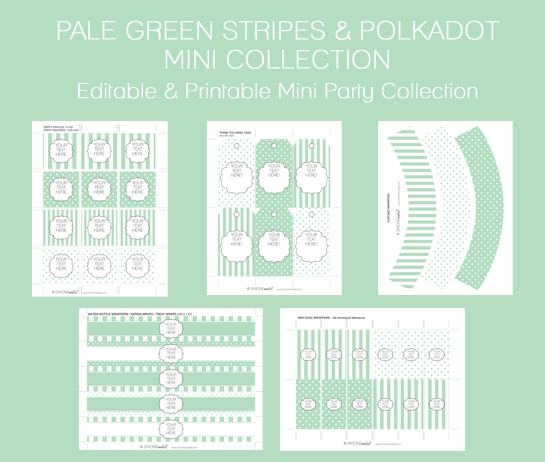 Pale green baby shower free printable set