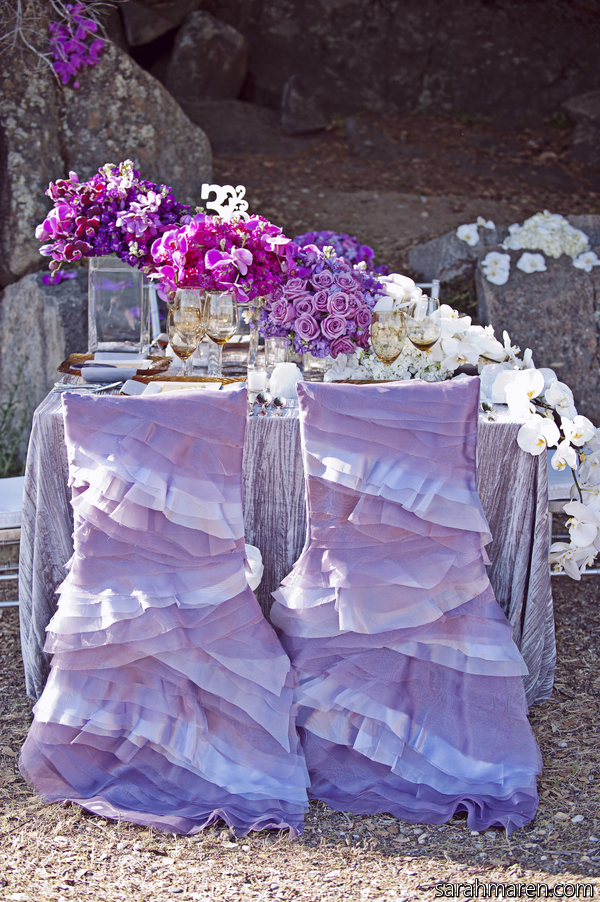 purple ombre tablescape