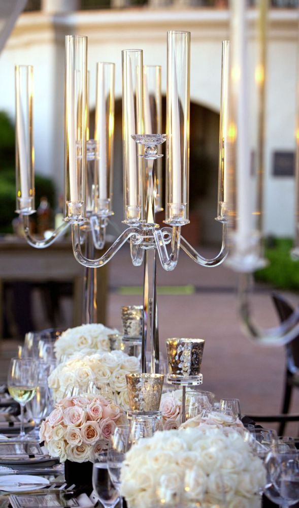 lovely crystal centerpiece for this gorgeous tablescape